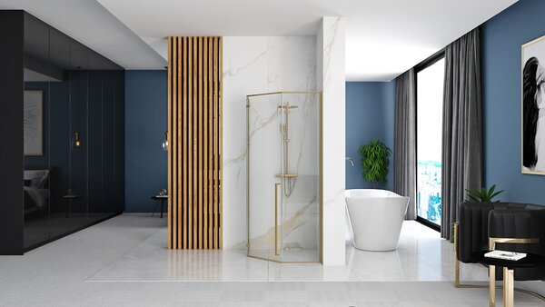 Sprchový Kout Rea Diamond 90X90 Brush Gold