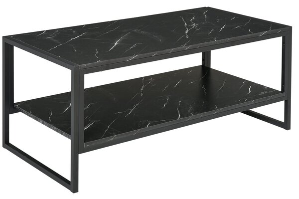 HOMCOM Moderní konferenční stolek se 2 policemi 106 x 50 x 47 cm Černý | Aosom