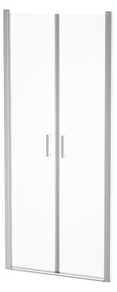 Sprchové dveře MARWELL BRIGHT chrom, dvojité otočné dveře 90x195 cm - sestavitelné zrcadlově obráceně - nastavitelné nástěnné profily - kvalitní hliníkové profily
