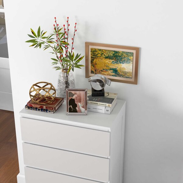 HOMCOM Komoda s 5 šuplíky - Moderní Stylový Úložný Prvek s Hladkým Uzavíracím Mechanismem pro Ložnici, Obývací Pokoj - 60 x 38 x 100 cm, Bílá | Aosom
