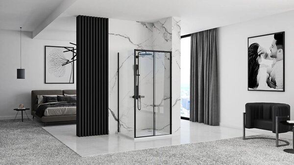 Sprchový Kout Rea Rapid Slide Black 110X80