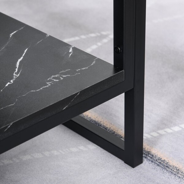 HOMCOM Moderní konferenční stolek se 2 policemi 106 x 50 x 47 cm Černý | Aosom