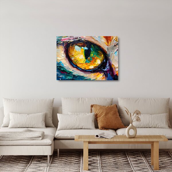 Skleněný obraz - Malba kočičího oka (70x50 cm)