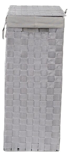 Šedý koš na prádlo s víkem Compactor Laundry Basket Linen, výška 60 cm