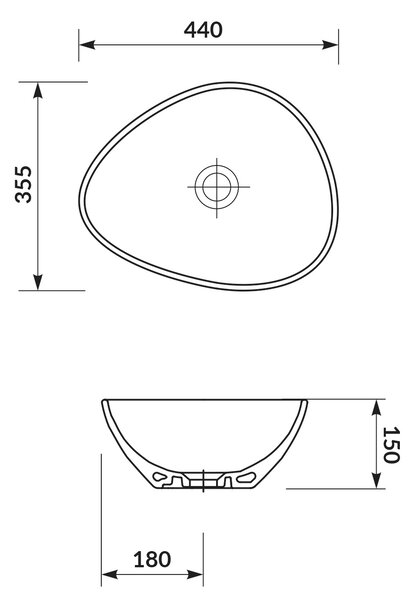 Cersanit Moduo umyvadlo 44x35.5 cm na pult bílá K116-051