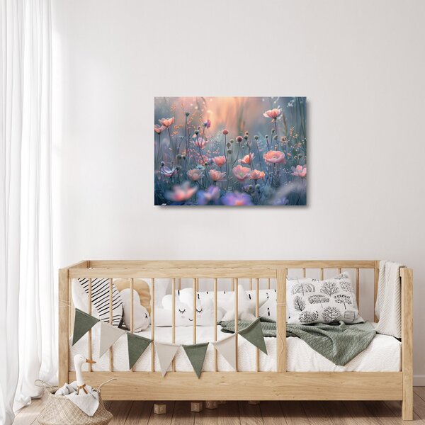 Skleněný obraz - Květiny v pastelových barvách (70x50 cm)