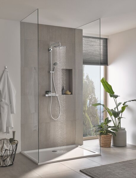Grohe Vitalio Joy sprchová sada na stěnu s termostatem s dešťovou sprchou StarLight Chrome 26403002