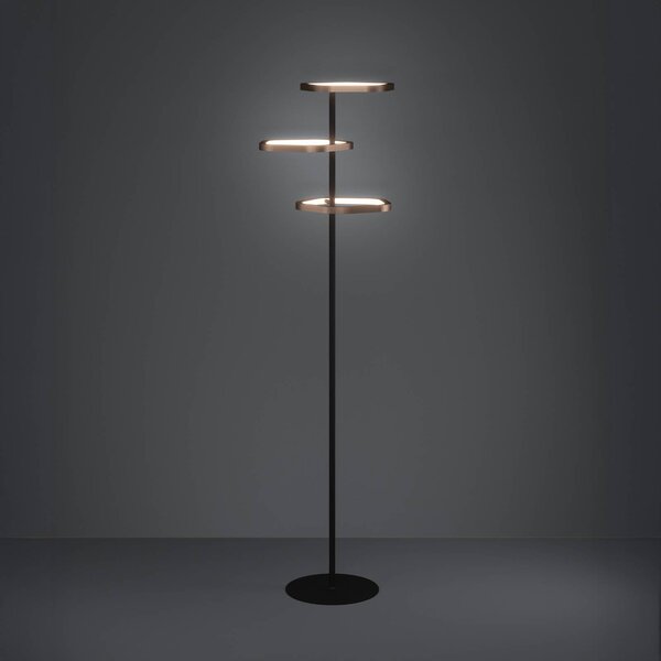 Stars of Light LED stojací lampa Estrella, bronzová/černá, 160 cm, stmívatelný, Bronz / starožitná mosaz, Obývací pokoj / jídelna, kov, Moderní