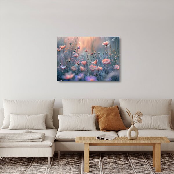 Skleněný obraz - Květiny v pastelových barvách (70x50 cm)