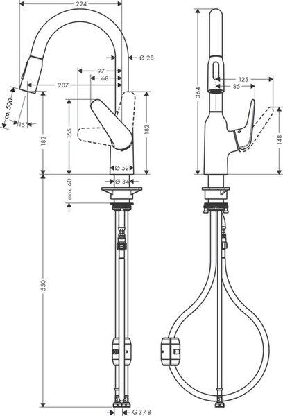 Hansgrohe Focus M42 kuchyňská baterie stojící chrom 71801000