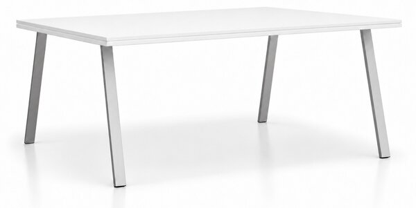Kancelářský jednací stůl DOUBLE LAYERS, bez přepážek, bílá