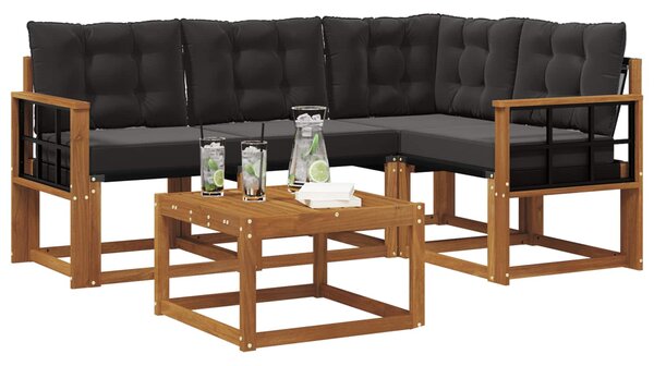 Venkovní pohovková souprava 5 ks Přirozená a černá 3368647