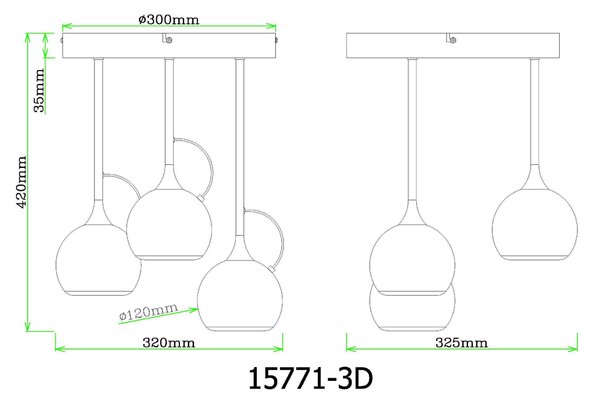 STROPNÍ LED SVÍTIDLO, 32,5/42 cm Globo - Online Only svítidla, Online Only