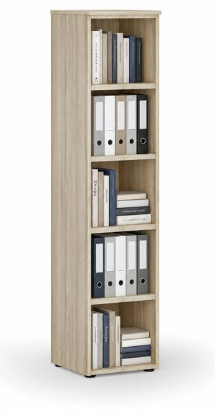 Kancelářský regál PRIMO WOOD, 400 x 420 x 1781 mm, dub přírodní