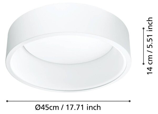 Stars of Light LED stropní svítidlo Marghera, bílé, Ø 45 cm, stmívatelný, Bílá / opál, Obývací pokoj / jídelna, kov, Moderní