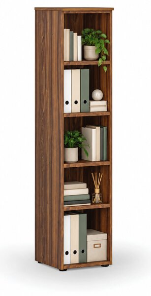 Kancelářský regál PRIMO WOOD, 400 x 420 x 1781 mm, ořech