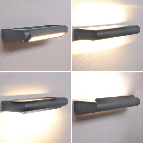 Brilagi -LED Venkovní nástěnné svítidlo SALERNO LED/12W/230V 35,5 cm antrac IP65