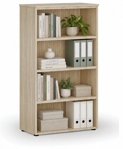 Kancelářský regál PRIMO WOOD, 800 x 420 x 1434 mm, dub přírodní