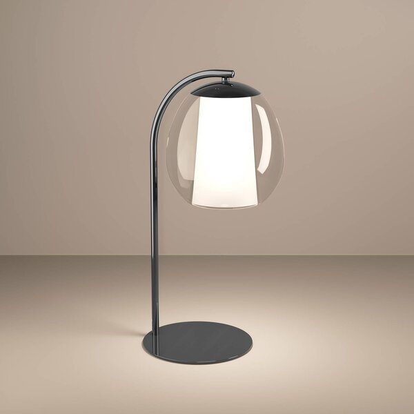 Stars of Light LED stolní lampa Menorca, niklová, výška 50 cm,, stmívatelný, Hliník / šedá / zinek, Obývací pokoj / jídelna, kov, Moderní