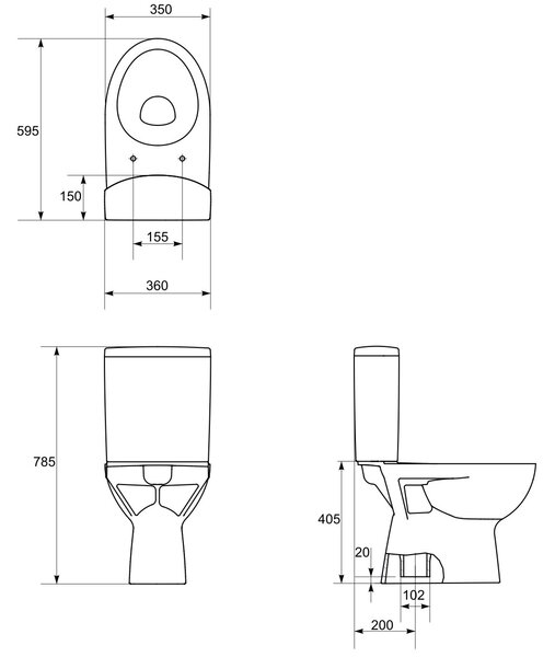 Cersanit Parva wc kombi bílá K27-003