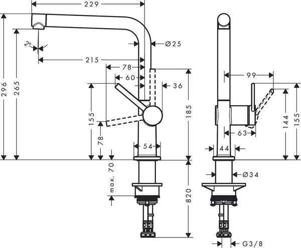 Hansgrohe Talis M54 kuchyňská baterie stojící černá 72840670