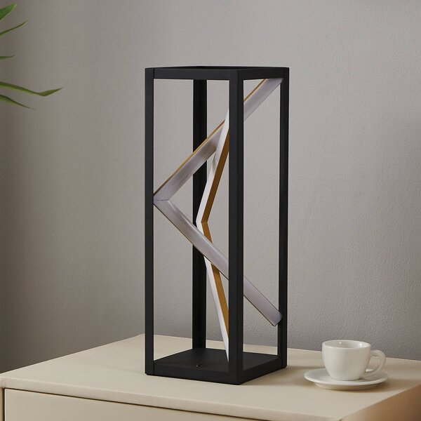 Stars of Light LED stolní lampa Penela černá/zlatá 43 cm, stmívatelný, Černá, Obývací pokoj / jídelna, Hliník, Moderní