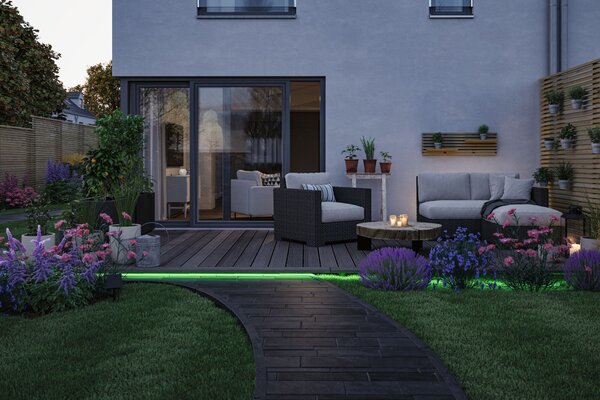 P 71194 LED pásek solární vč. dálkový ovladač 5m IP44 3,2W 22lm/m 60 LEDs/m RGB - PAULMANN