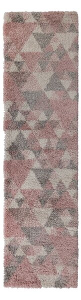 Růžovo-šedý koberec Flair Rugs Nuru, 60 x 230 cm