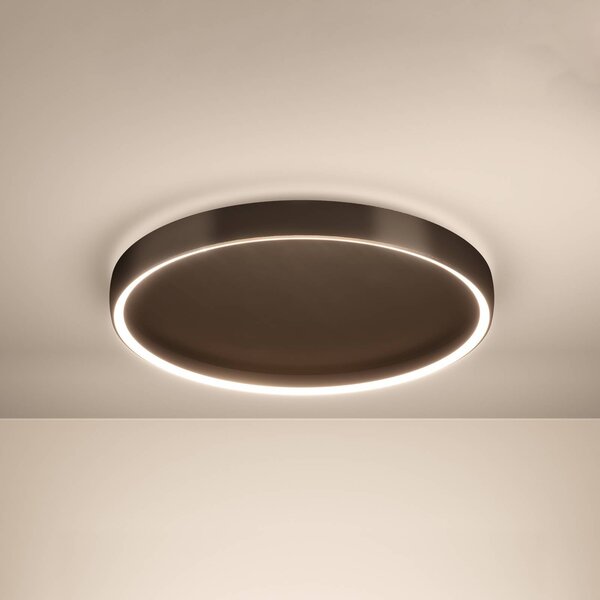 Stars of Light LED stropní svítidlo Trabuco, černé/hnědé, 55 cm, stmívatelný, Hnědá / rez, Obývací pokoj / jídelna, Hliník, Moderní