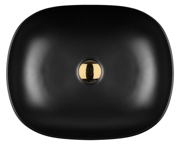 Oltens Hamnes umyvadlo 49x39.5 cm oválné na pult černá 40300300