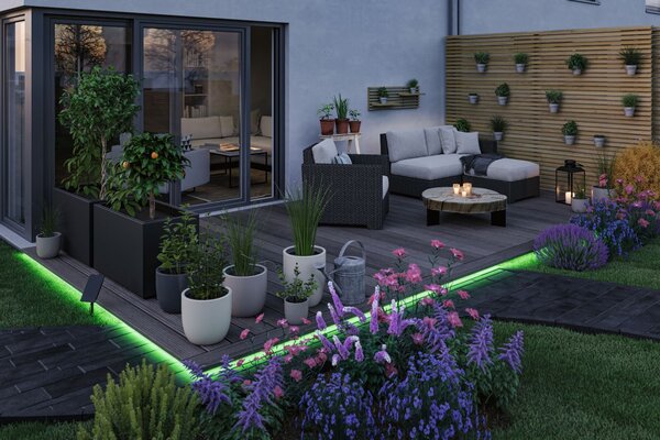 P 71196 LED pásek solární vč. dálkový ovladač 10m IP44 3,8W 14lm/m 60 LEDs/m RGB - PAULMANN