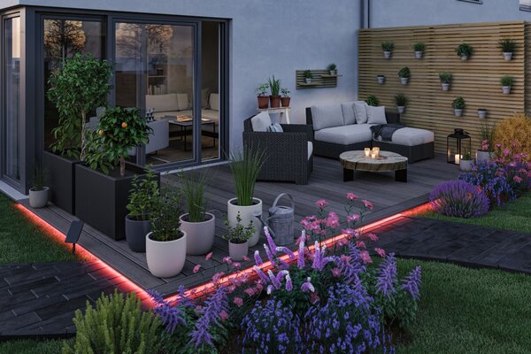 P 71196 LED pásek solární vč. dálkový ovladač 10m IP44 3,8W 14lm/m 60 LEDs/m RGB - PAULMANN