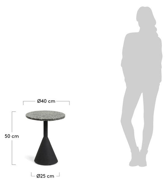Kulatý zahradní stolek s terrazzo deskou ø 40 cm Melano – Kave Home