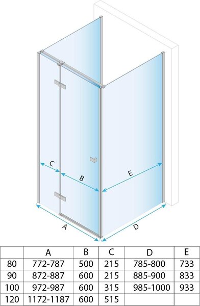 Sprchový Kout Rea Atlas 120X80 Bruch Gold Right