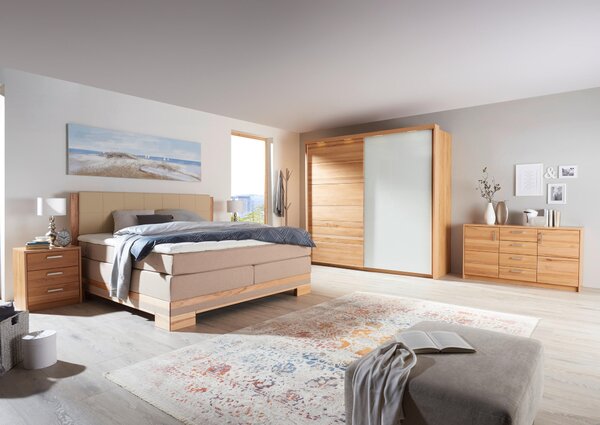 POSTEL BOXSPRING, 180/200 cm, barvy buku, béžová Linea Natura - Manželské postele