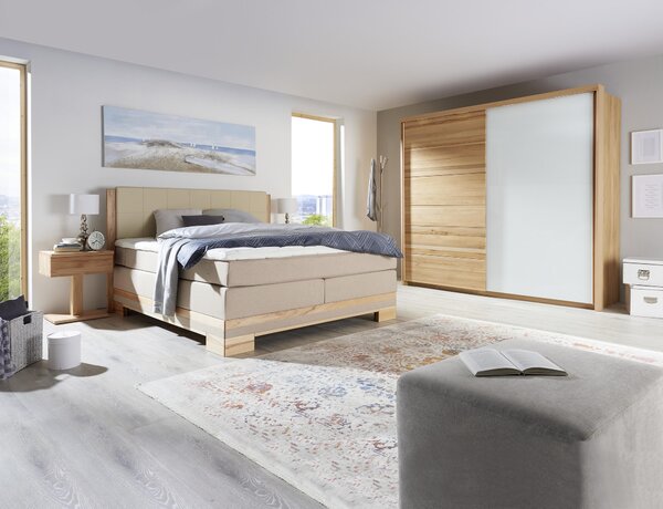 POSTEL BOXSPRING, 180/200 cm, barvy buku, béžová Linea Natura - Manželské postele