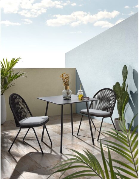 Černý stůl Kave Home Ulrich, 75 x 75 cm
