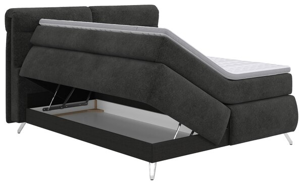POSTEL BOXSPRING, 180/200 cm, antracitová Welnova - Postele s úložným prostorem