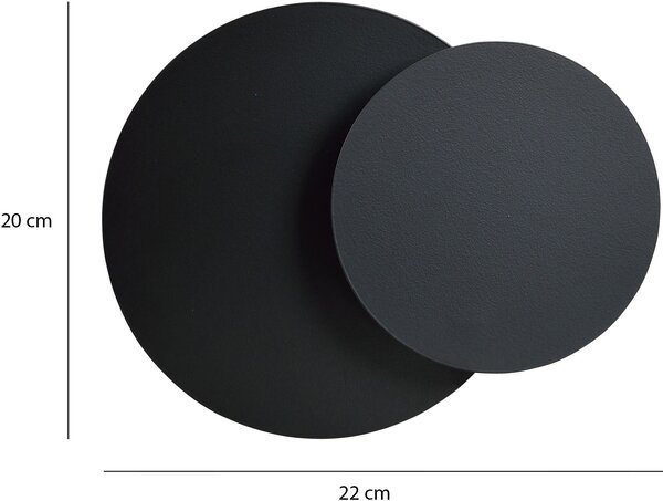 Emibig Circle nástěnné svítidlo 1x8 W černá 972/2