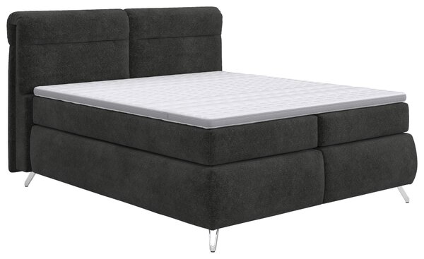 POSTEL BOXSPRING, 180/200 cm, antracitová Welnova - Postele s úložným prostorem