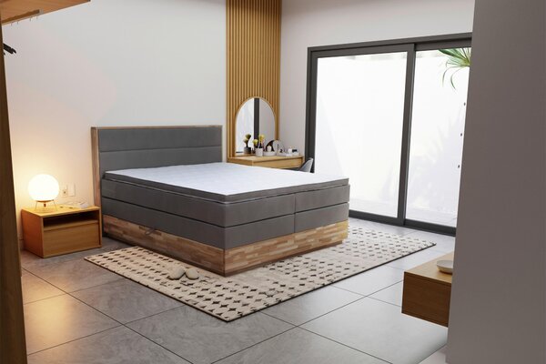 POSTEL BOXSPRING, šedá Esposa - Postele s úložným prostorem