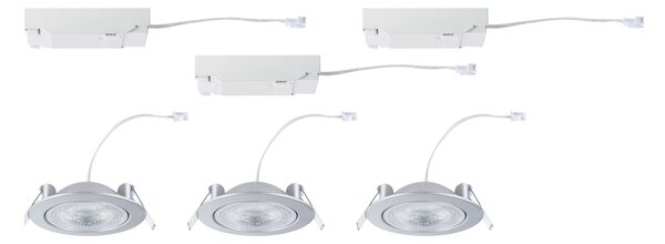 P 92256 LED vestavné svítidlo White Select Aumus 3ks sada kruhové 105mm 90° 3x5W 230V stmívatelné 2700 - 6500K matný chrom - PAULMANN