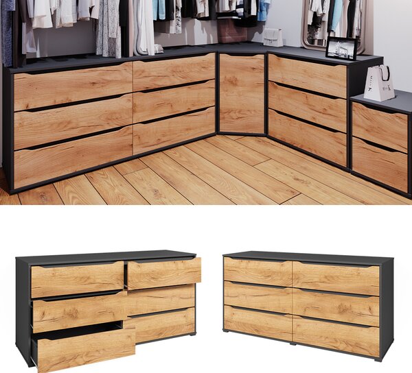 Příborník Vicco Ruben Zlatý mocný dub 48 x 77.6 cm se zásuvkami, Model 41620