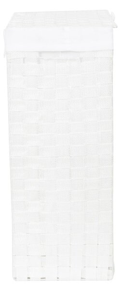 Bílý koš na prádlo s víkem Compactor Laundry Basket Linen, výška 60 cm