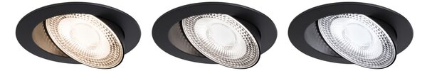 P 92257 LED vestavné svítidlo White Select Aumus spot kruhové 105mm 90° 5W 230V stmívatelné 2700 - 6500K černá - PAULMANN