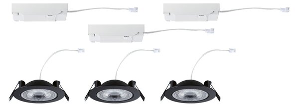 P 92258 LED vestavné svítidlo White Select Aumus 3ks sada kruhové 105mm 90° 3x5W 230V stmívatelné 2700 - 6500K černá - PAULMANN