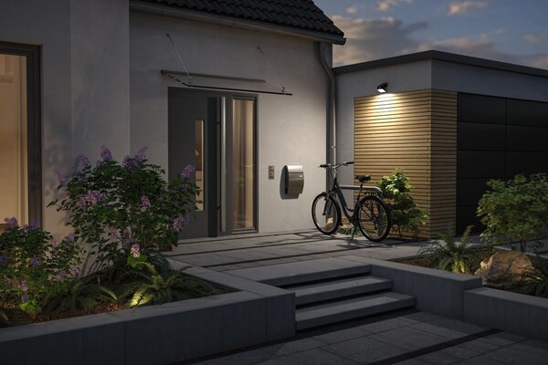 P 94608 Solární LED osvětlení zdí Lesly pohybové čidlo (IR) IP65 hranaté 113x126mm 3000K 5,5W antracit umělá hmota - PAULMANN