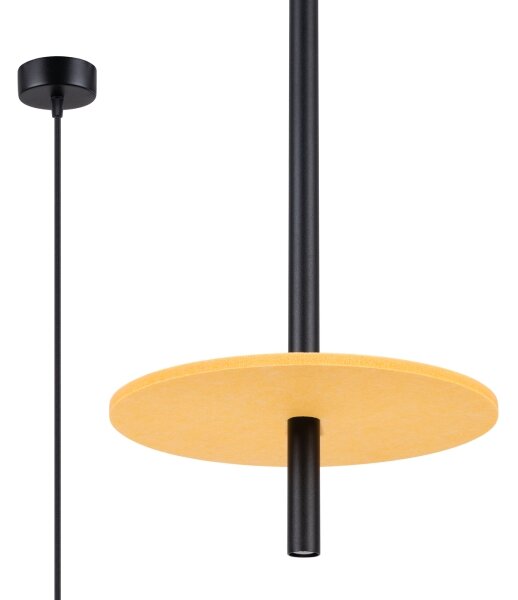 Sollux SL.1880 - Lustr na lanku FELTRO 1xG9/8W/230V černá/žlutá