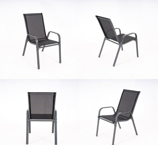 Furnigo Zahradní sestava Hamburg 1+6 - černá