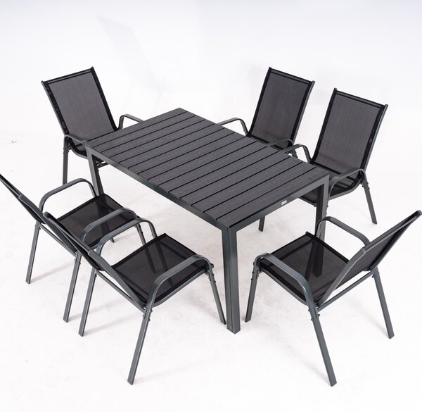 Furnigo Zahradní sestava Hamburg 1+6 - černá